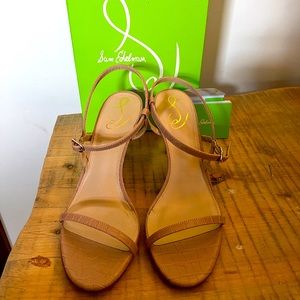 Sam Edelman Doran Maple Crocodile 4” open toed high heels.